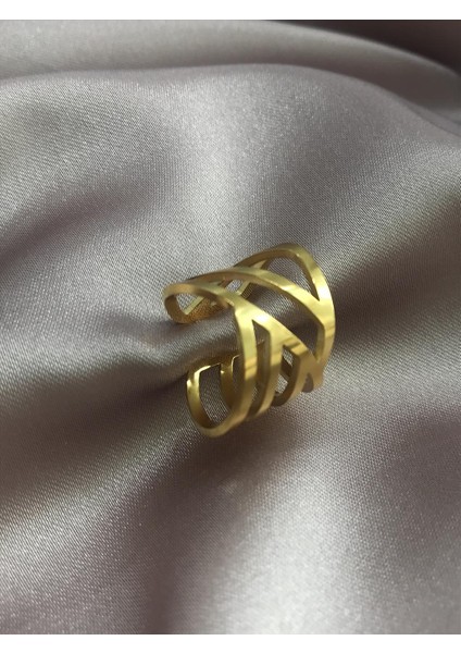 Çelik Lusi Gold Yüzük