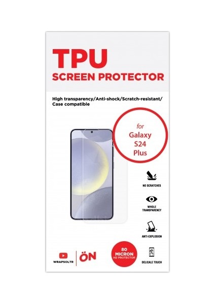 Samsung Galaxy S24 Plus Ekran Koruyucu Tpu Film