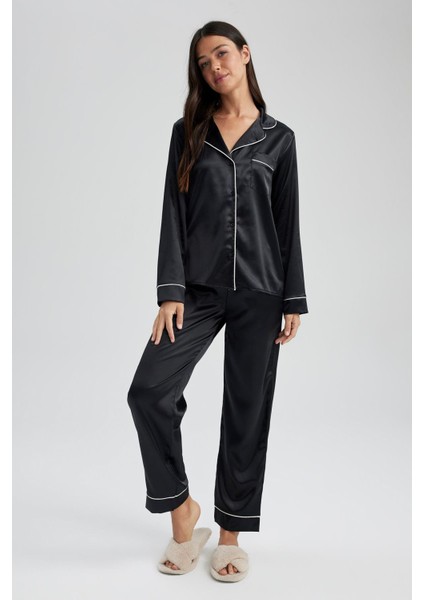 Fall in Love Regular Fit Saten Casual Pijama Üstü A9160AX23AU
