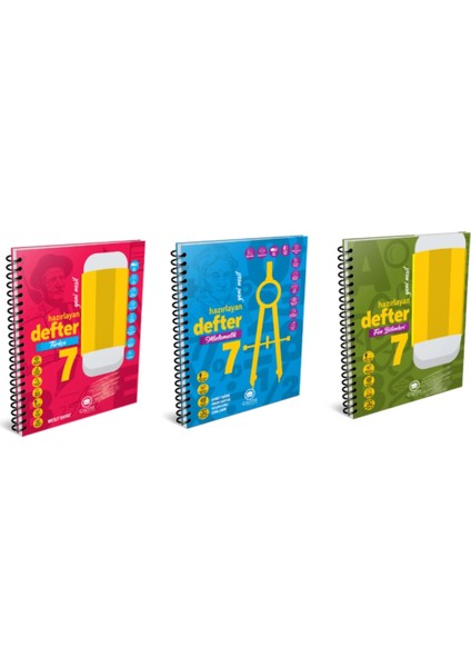 7. Sınıf – Türkçe - Matematik ve Fen Bilimleri Hazırlayan Defter 3 Kitap