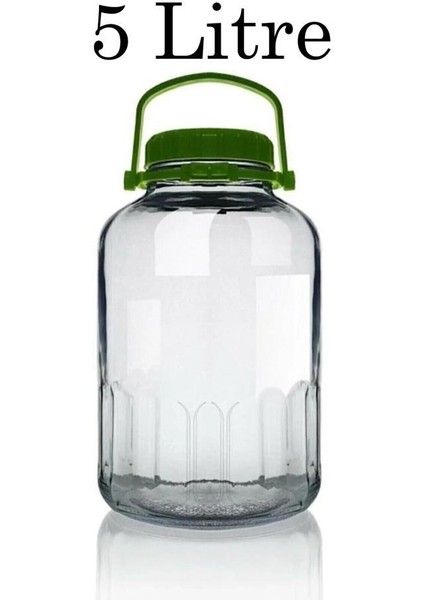 80007 Harvest Cam 5 Litre Kapaklı Turşu Erzak Reçel Saklama Kabı Kavanozu