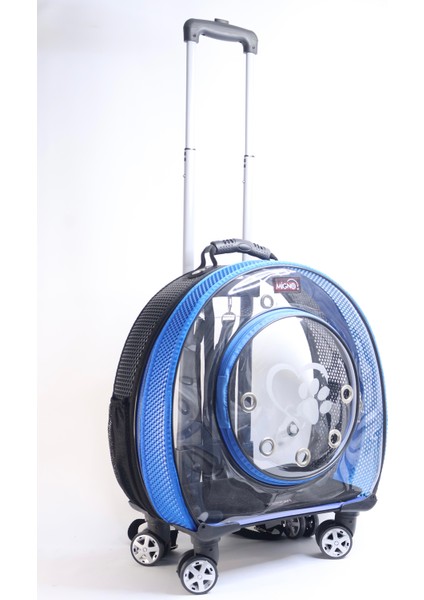 Mavi Siyah Plus Fileli Kedi&köpek Taşıma Çantası Küçük 45x 40 x 20 cm