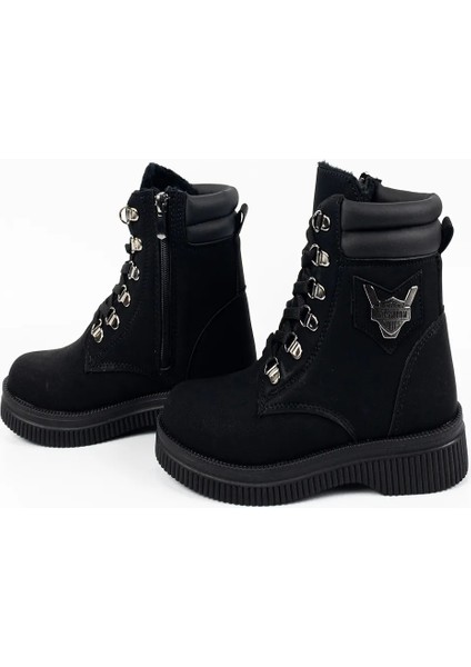 Çocuk Unisex Siyah Su Geçirmez Içi Yünlü Fermuarlı Bot modelleri