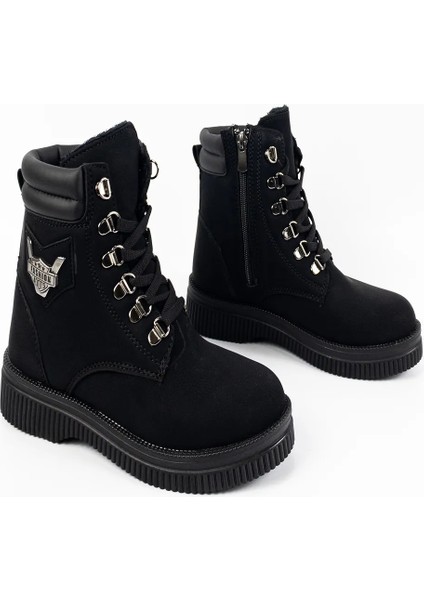 Çocuk Unisex Siyah Su Geçirmez Içi Yünlü Fermuarlı Bot fırsatları