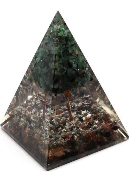 Zümrüt - Turmalin Taşından Orgonit Piramit
