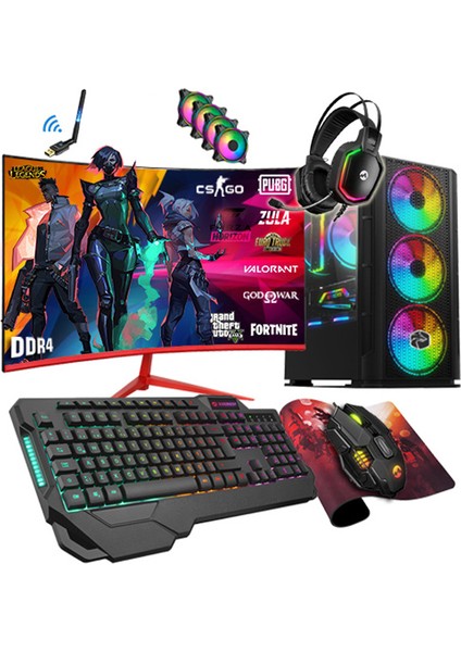 BSX25 Ryzen 5 3600 32GB 512GB SSD GTX1050TI 23.8" Oyuncu Masaüstü Bilgisayar
