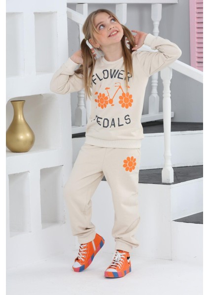 Çocuk Yolu Kids Çocukyolukids Flower Bej Kız Çocuk Eşofman Takım A1111141114001