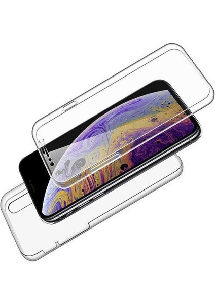 Apple iPhone x 360 Derece Kılıf Full Tam Koruma Ön Arka Şeffaf Kılıf