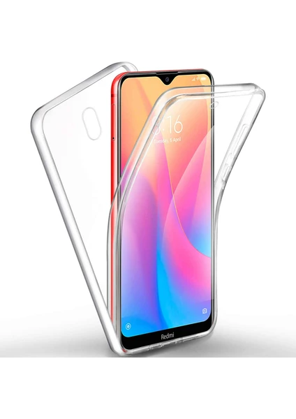 Xiaomi Redmi 8A 360 Derece Kılıf Full Tam Koruma Ön Arka Şeffaf Kılıf