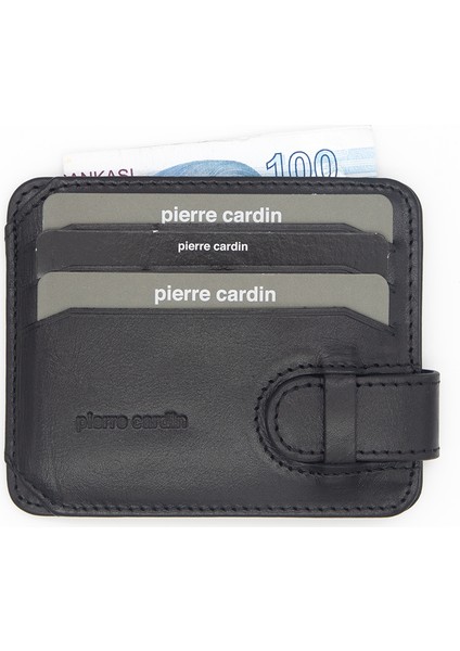 Pierre Cardin Siyah Unisex Deri Kartlık 0510