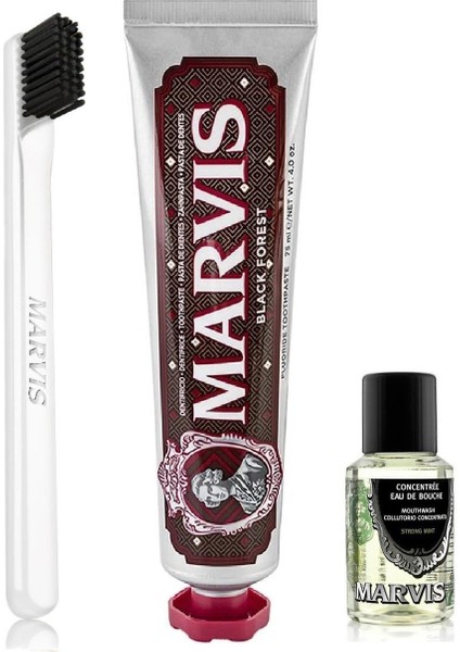 Black Forset Diş Macunu 75 ml + Yumuşak Diş Fırçası + Konsantre Ağız Gargarası 30 ml