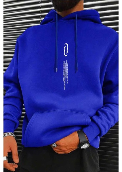 Göğüs Dikey Baskılı Kapşonlu Sweatshirt fiyatları
