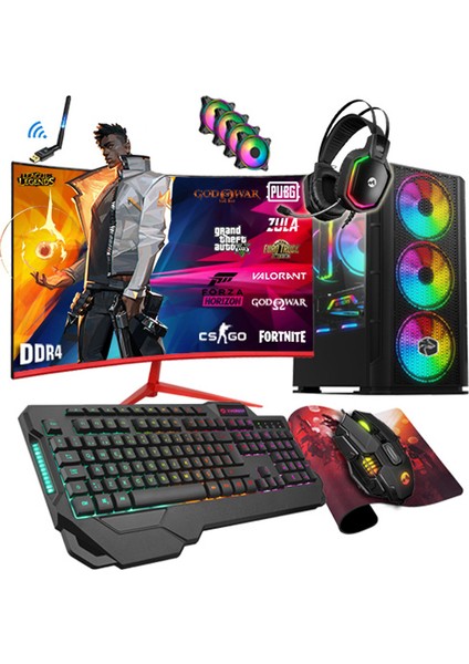 BSX30 Ryzen 5 3600 32GB 512GB Ssd+3tb HDD GTX1050TI 23.8" Oyuncu Masaüstü Bilgisayar