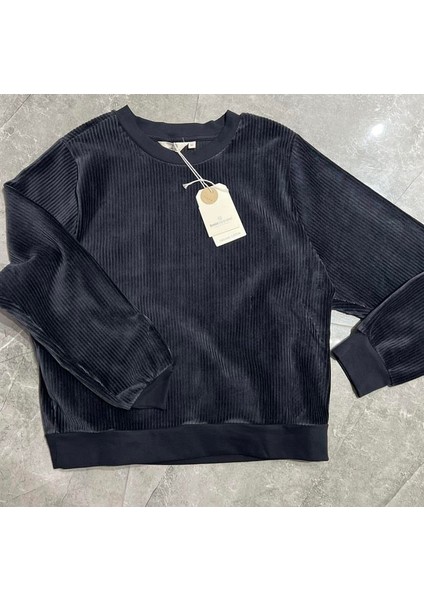 Basic Apperal Siyah Kadife Sweatshirt
