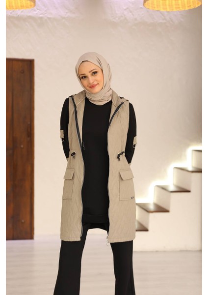 Kapitone Yelekli Üçlü Takım