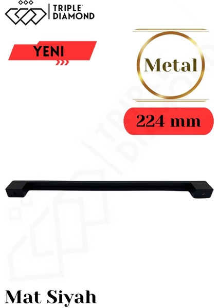224MM Metal Siyah Çekmece Kulpları Dolap Mutfak Mobilya Kulpu 1 Adet ( 22.4 cm ) modelleri