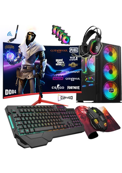 BSX40 Ryzen 5 3600 32GB 512GB SSD GTX1050TI 27" Oyuncu Masaüstü Bilgisayar