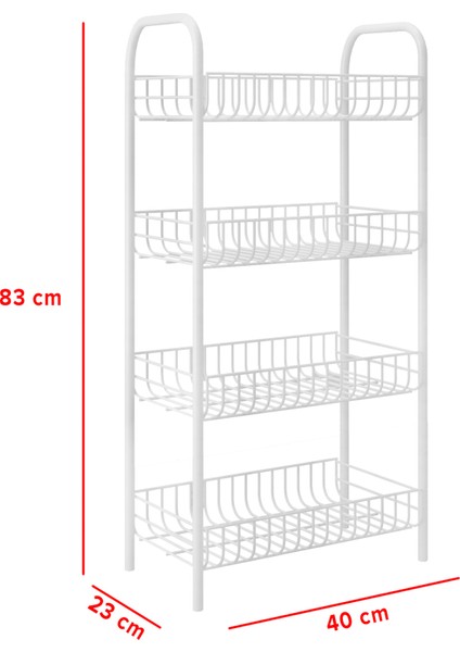 Sebze ve Meyve Sepeti Çok Amaçlı Mutfak Rafı Metal Düzenleyici Raf Çok Amaçlı Sepet Beyaz