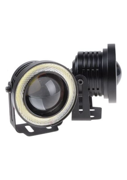 Üniversal Mercekli Angel Sis Farı Metal Su Geçirmez 76 mm Sarı Halkalı Angel Eyes fırsatları