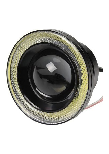 Üniversal Mercekli Angel Sis Farı Metal Su Geçirmez 76 mm Sarı Halkalı Angel Eyes indirimleri
