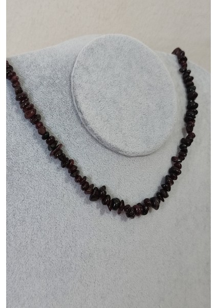Lal Granet Garnet Kırıktaş Doğaltaş Kolye