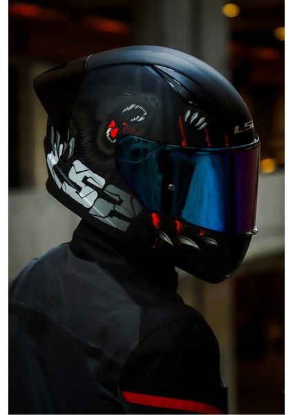 Rapıd 2 Race Clawn Mat Siyah-Gri-Kırmızı Kask - Raınbov Vizör - Yeni Sezon