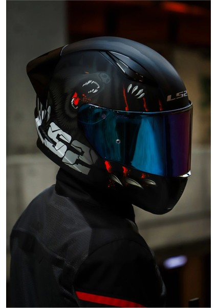 Rapıd 2 Race Clawn Mat Siyah-Gri-Kırmızı Kask - Raınbov Vizör - Yeni Sezon fiyatları