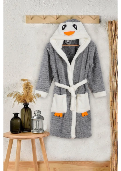 Brn Tekstil Soft Kids Penguen Çocuk Welsoft Polar Peluş Sabahlık