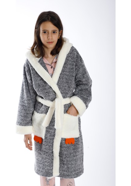 Brn Tekstil Soft Kids Penguen Çocuk Welsoft Polar Peluş Sabahlık