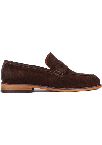 - Kahverengi Süet Deri Erkek Klasik Ayakkabı 250-2370