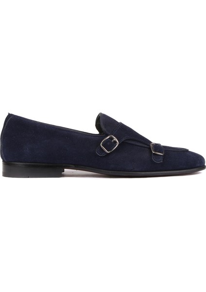 - Lacivert Süet Deri Tokalı Erkek Klasik Ayakkabı 250-2300