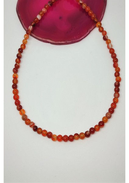 4 mm Karnelyan Akik Doğaltaş Kolye fiyatları