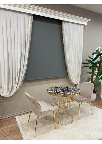 Koyu Gri Stor Perde Kalın Polyester Kumaş Alüminyum Kasa ile Modern Tasarım
