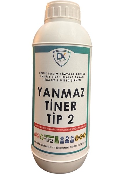 Demir Kimya Yanmaz Tiner Tip2 (1 kg)