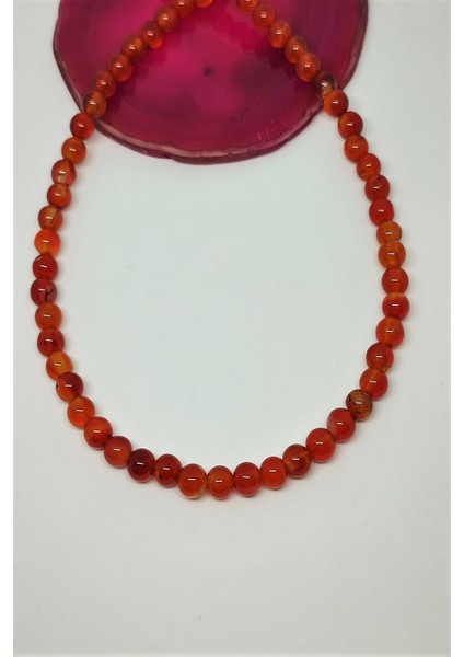 6 mm Karnelyan Akik Doğaltaş Kolye fiyatları