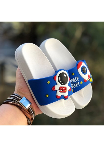 Çocuk Terlik Kaydırmaz Taban Astronot Figürlü modelleri