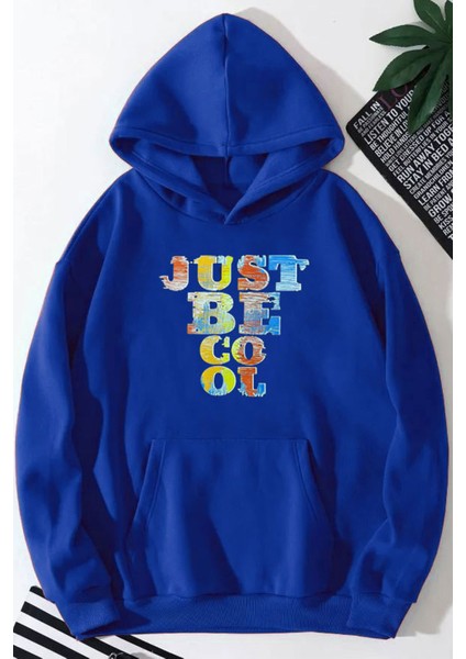 Just Be Cool Baskılı Kapüşonlu Sweatshirt