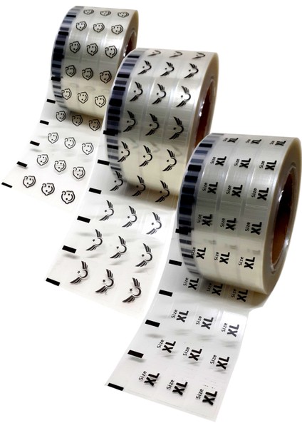 Şeffaf Baskılı Etiket Karekod Barkod Seri Numaralı 20X15MM 500 Adet