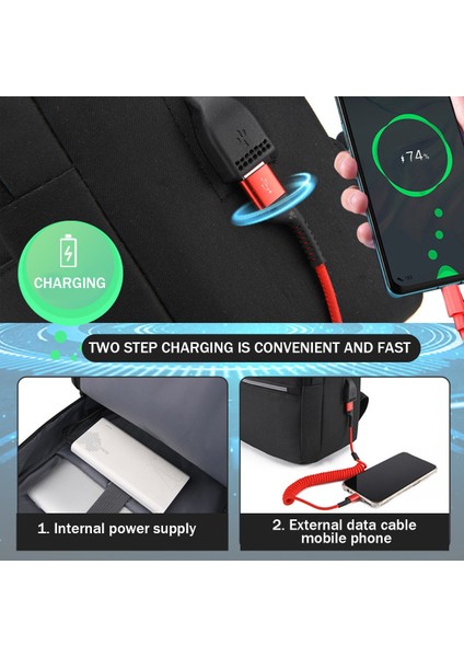 USB Şarjlı Sırt Çantası-Siyah (Yurt Dışından) fiyatları