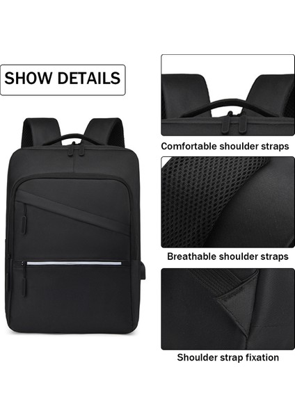 USB Şarjlı Sırt Çantası-Siyah (Yurt Dışından) indirimleri