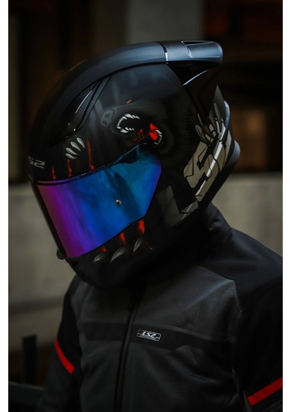 Rapıd 2 Race Clawn Mat Siyah-Gri-Kırmızı Kask - Raınbov Vizör indirimleri