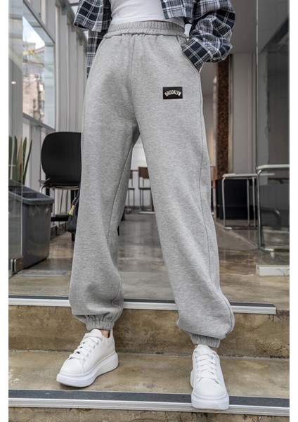Brooklyn Kadın Jogger Gri Yüksek Bel Eşofman Altı fiyatları