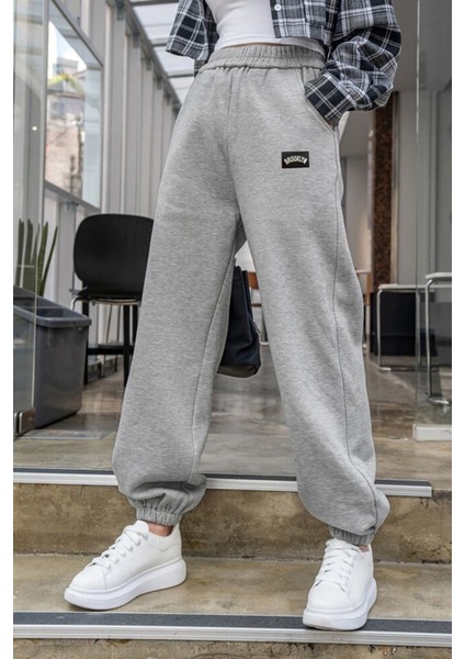 Brooklyn Kadın Jogger Gri Yüksek Bel Eşofman Altı modelleri