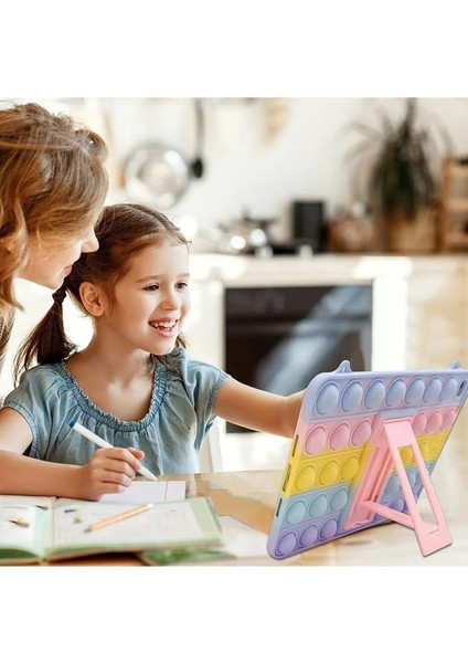 Samsung Galaxy Tab S6 Lite P610 10.4" Uyumlu Kedi Kılıf Askılı Standlı Koruyucu 3'lü Set Silikon