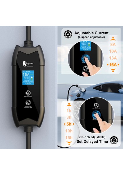 Ev Prizi Elektrikli Araç Şarj Cihazı - 3.5 Kw - Tip 2 - Taşınabilir - Çanta Hediyeli - Togg