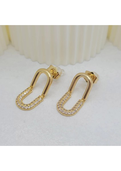 Accessory By Desire Zirkon Taşlı Gold Renkli Mini Boy Çelik Küpe