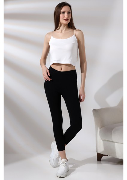 Pamuklu Bilekte Tayt 20514 Siyah