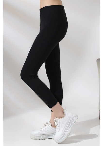 Pamuklu Bilekte Tayt 20514 Siyah modelleri