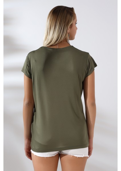 Salaş Bisiklet Yaka T-Shirt 21256 Haki fırsatları