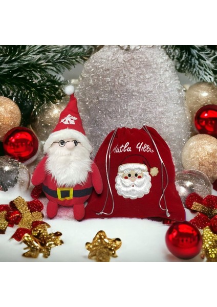 Toyzz Sevgiliye En Güzel Hediyeler Çantali Noel Baba Peluş Oyuncak 45-50 cm